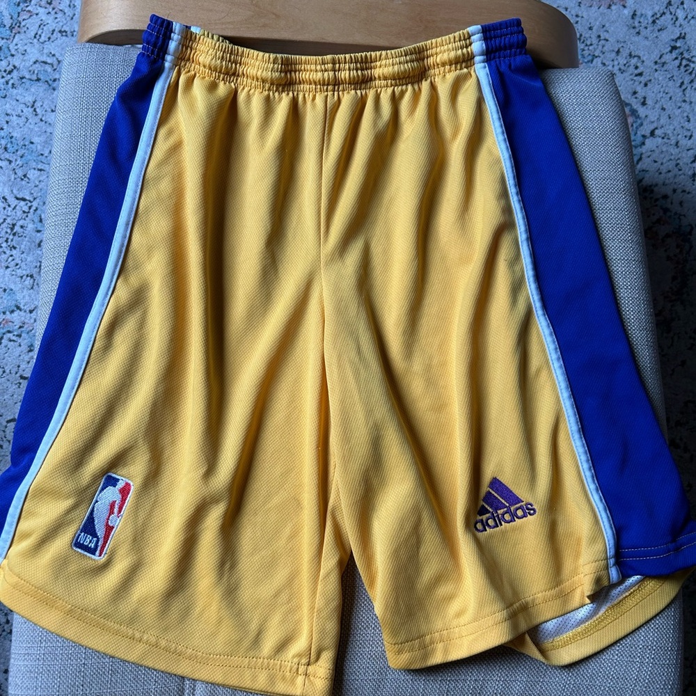 adidas Yellow and purple basketball Shorts